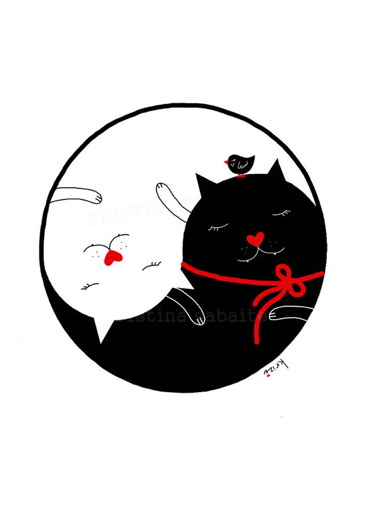 Yin Yang Cat Illustration | Krize